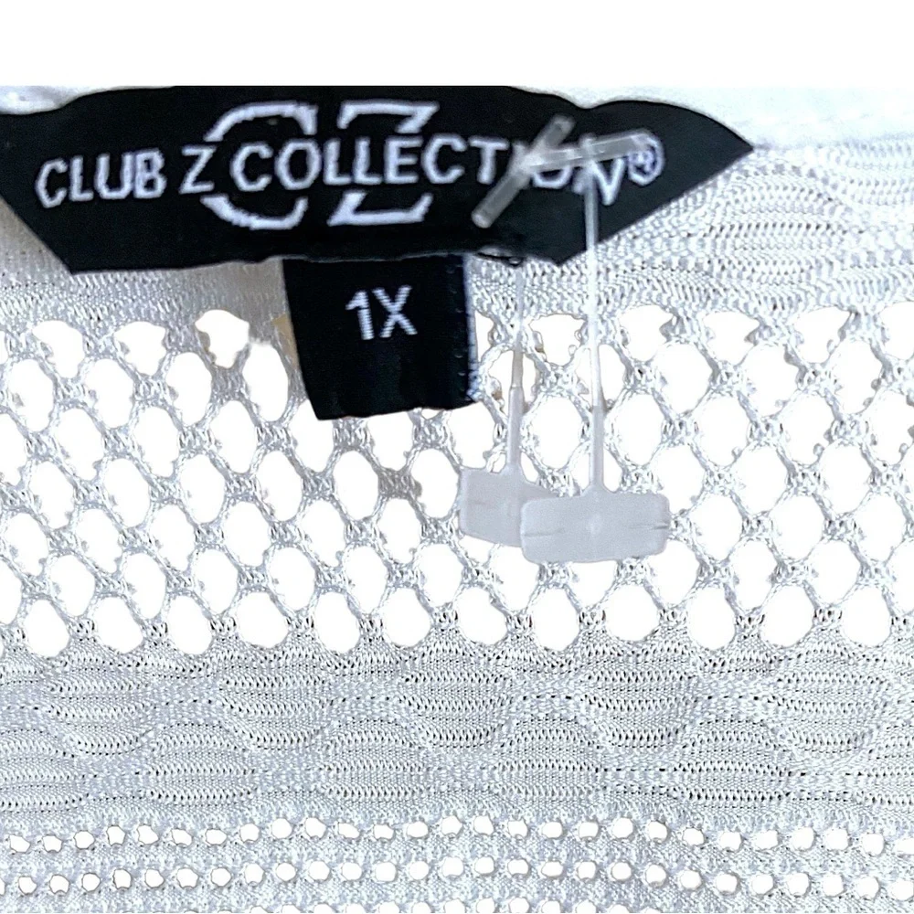 CLUB Z COLLECTION Crochet Beach Dress Coverup White Woman’s Plus Size 1X New